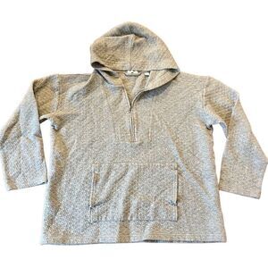 J. Jill grey quilted quarter zip sweater size m
